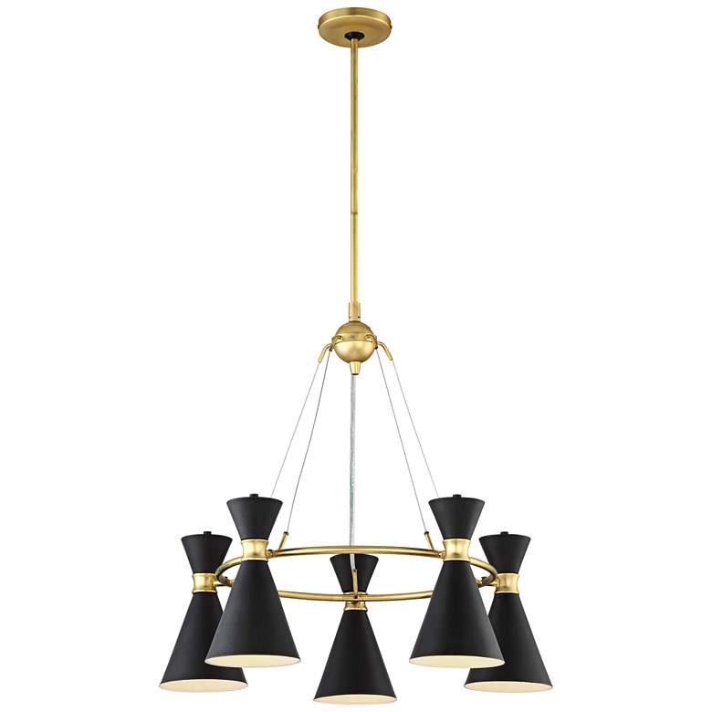 Image 3 George Kovacs Conic 26" Wide Honey Gold and Black Modern Chandelier more views