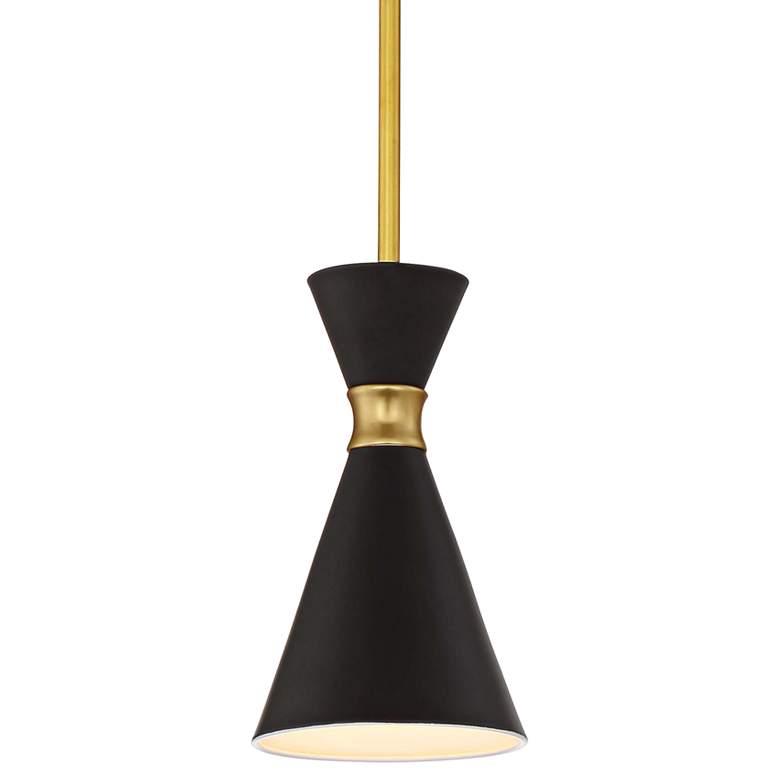 Image 2 George Kovacs Conic 5 1/2" Honey Gold and Black Modern Mini Pendant