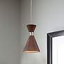 1_George Kovacs Conic 5 1/2" Wide 1-Light Koa Wood Mini Pendant