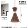 6_George Kovacs Conic 5 1/2" Wide 1-Light Koa Wood Mini Pendant more views