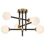 1_George Kovacs Cosmet 20"W Coal and Aged Brass Ceiling Light