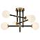 George Kovacs Cosmet 20"W Coal and Aged Brass Ceiling Light