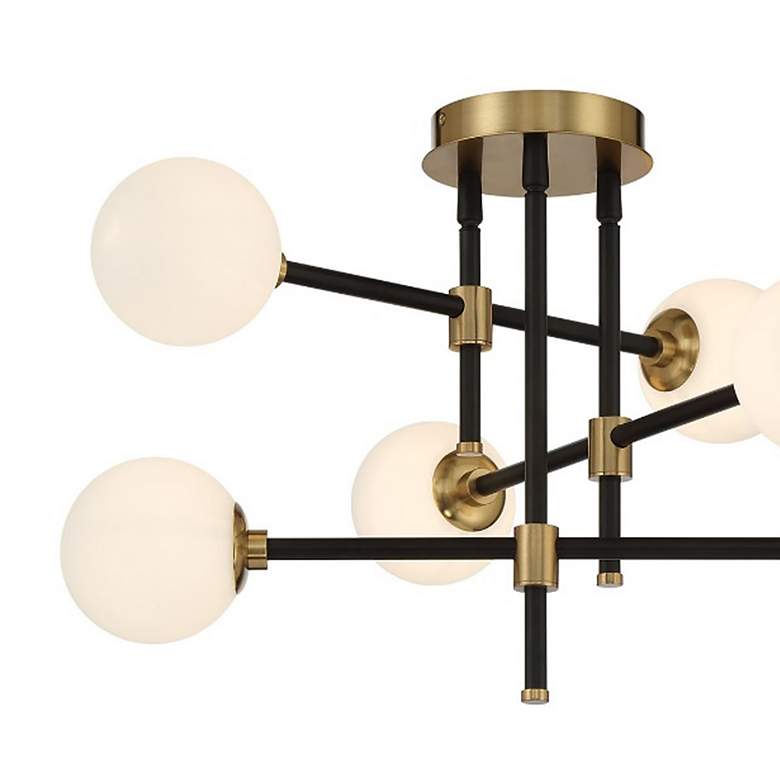 Image 2 George Kovacs Cosmet 6-Light Black and Aged Brass Flush Mount more views