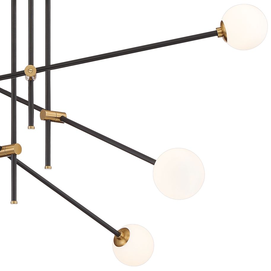 Image 2 George Kovacs Cosmet 6-Light Coal and Aged Brass Chandelier more views
