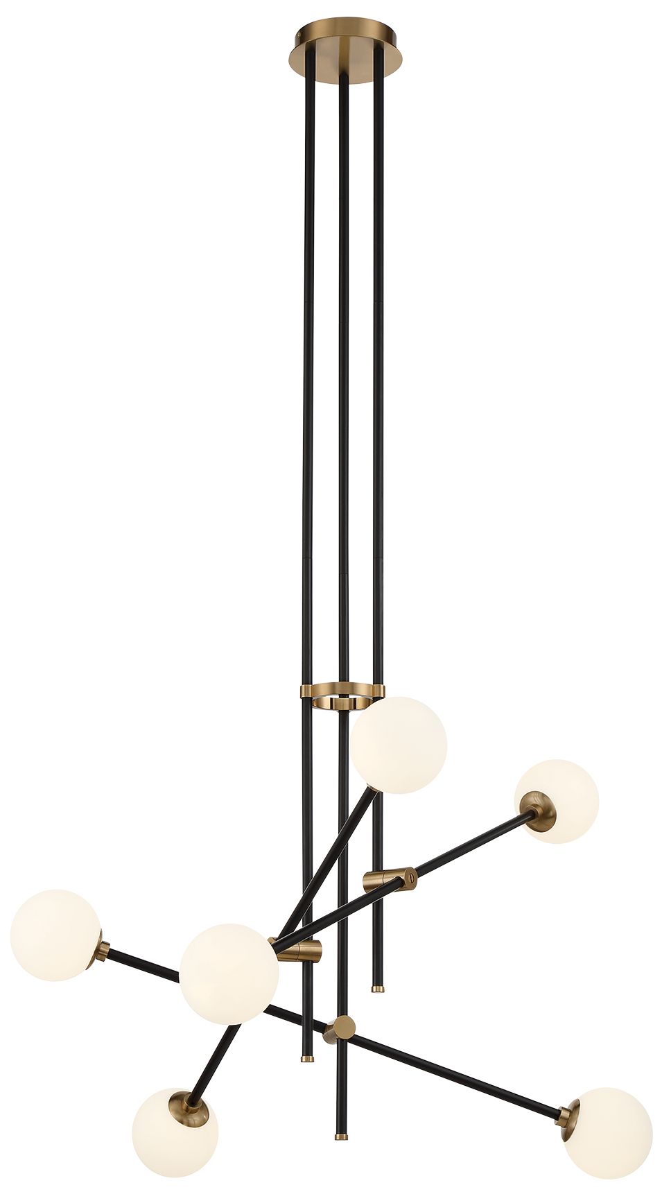 George Kovacs Cosmet 6-Light Coal and Aged Brass Pendant