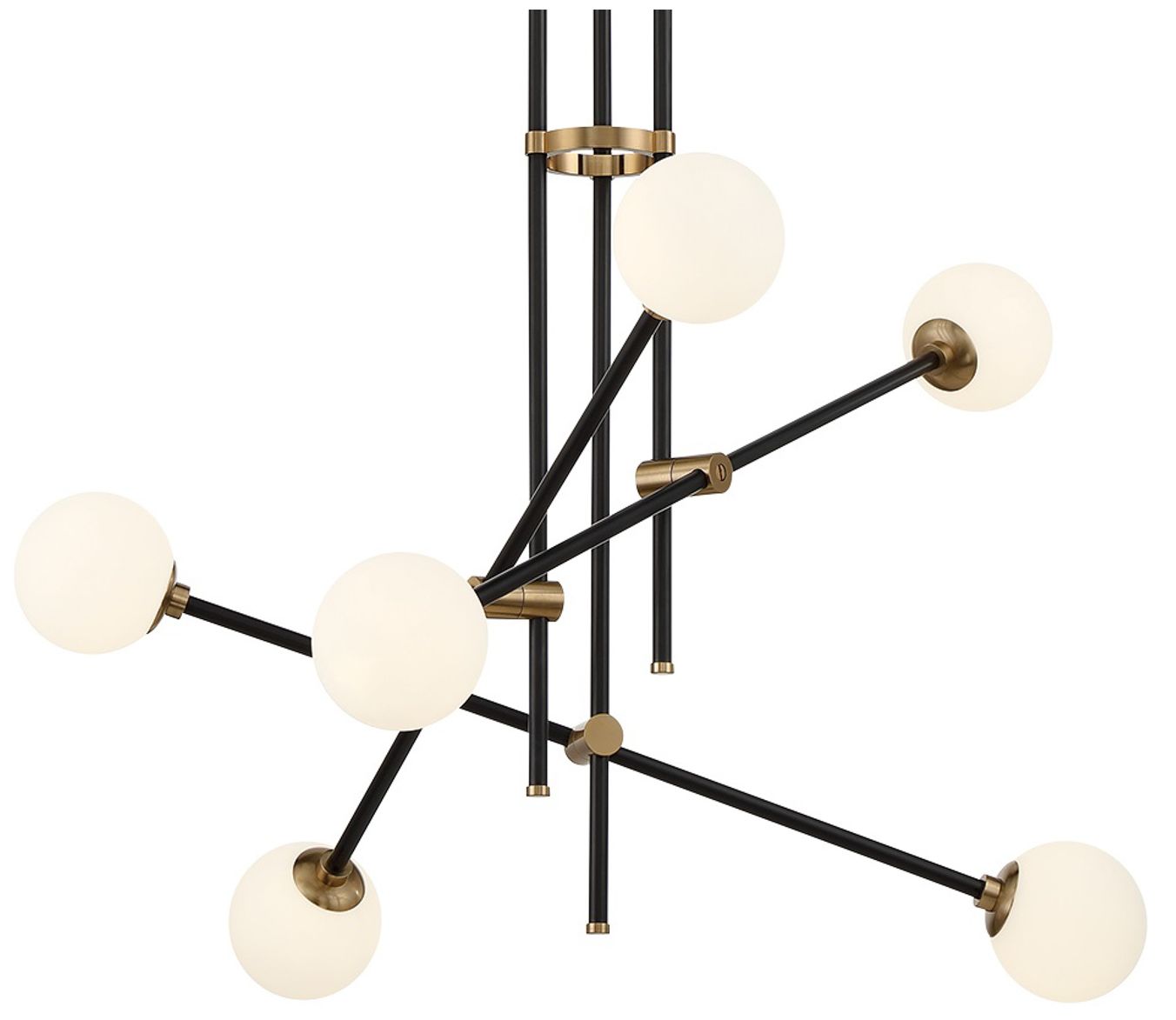 Image 3 George Kovacs Cosmet 6-Light Coal and Aged Brass Pendant more views