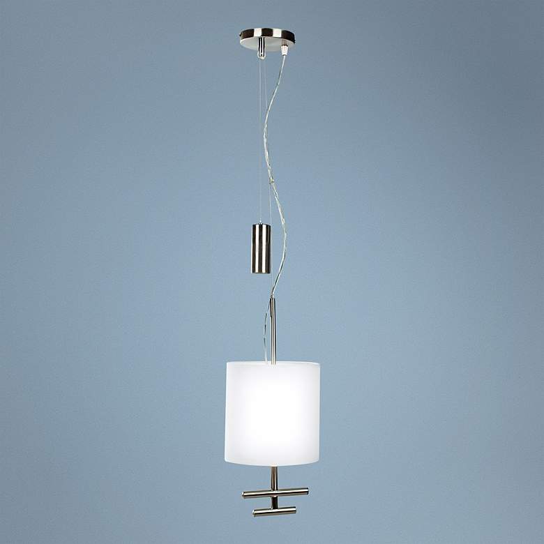 Image 1 George Kovacs Counter Weights 8"W Satin Steel Mini Pendant