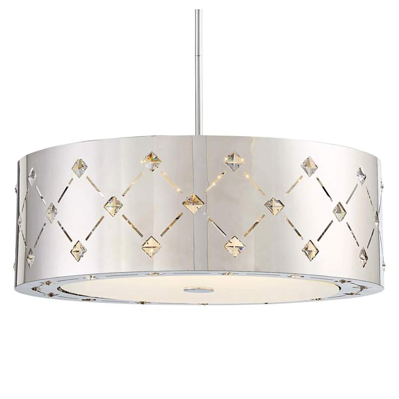 Image 1 George Kovacs Crowned 22 1/4 inch Wide Chrome LED Pendant Light