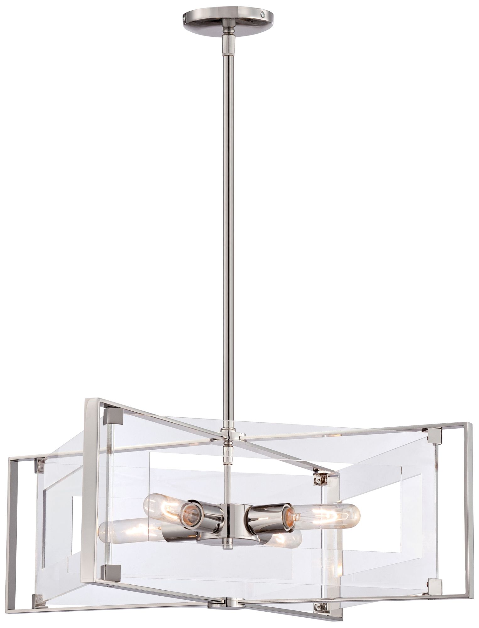 Image 2 George Kovacs Crystal Clear 4-light Polished Nickel Semi Flush