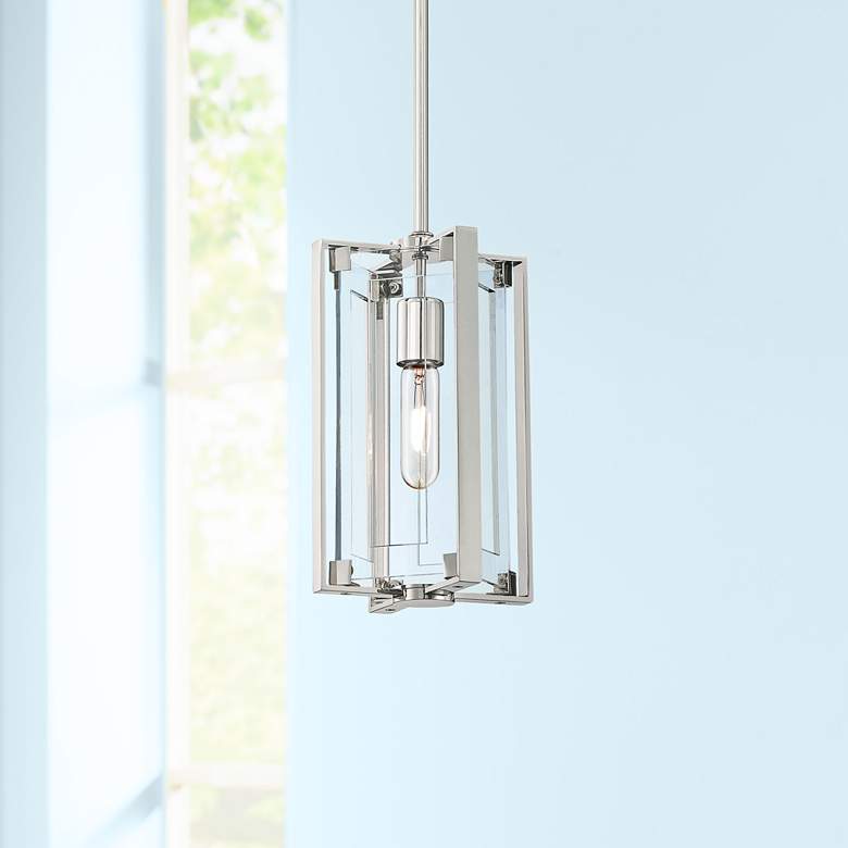 Image 1 George Kovacs Crystal Clear 5 1/2" Wide Polished Nickel Mini Pendant