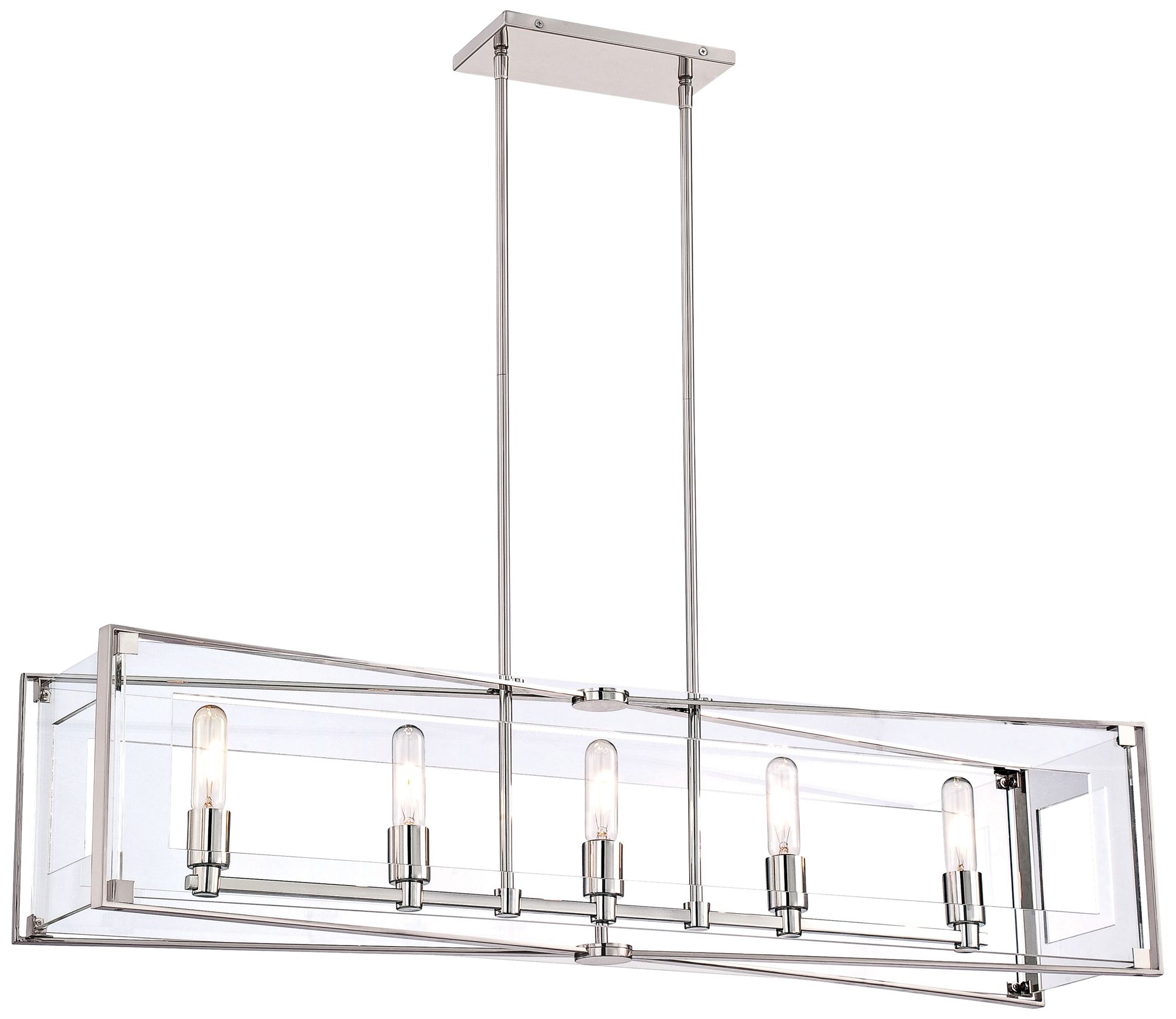 George Kovacs Crystal Clear 5-Light Polished Nickel Island Light