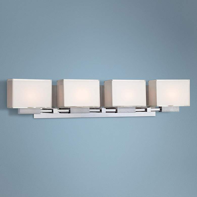 Image 1 George Kovacs Cubism 29 1/2" Wide Chrome Bath Light