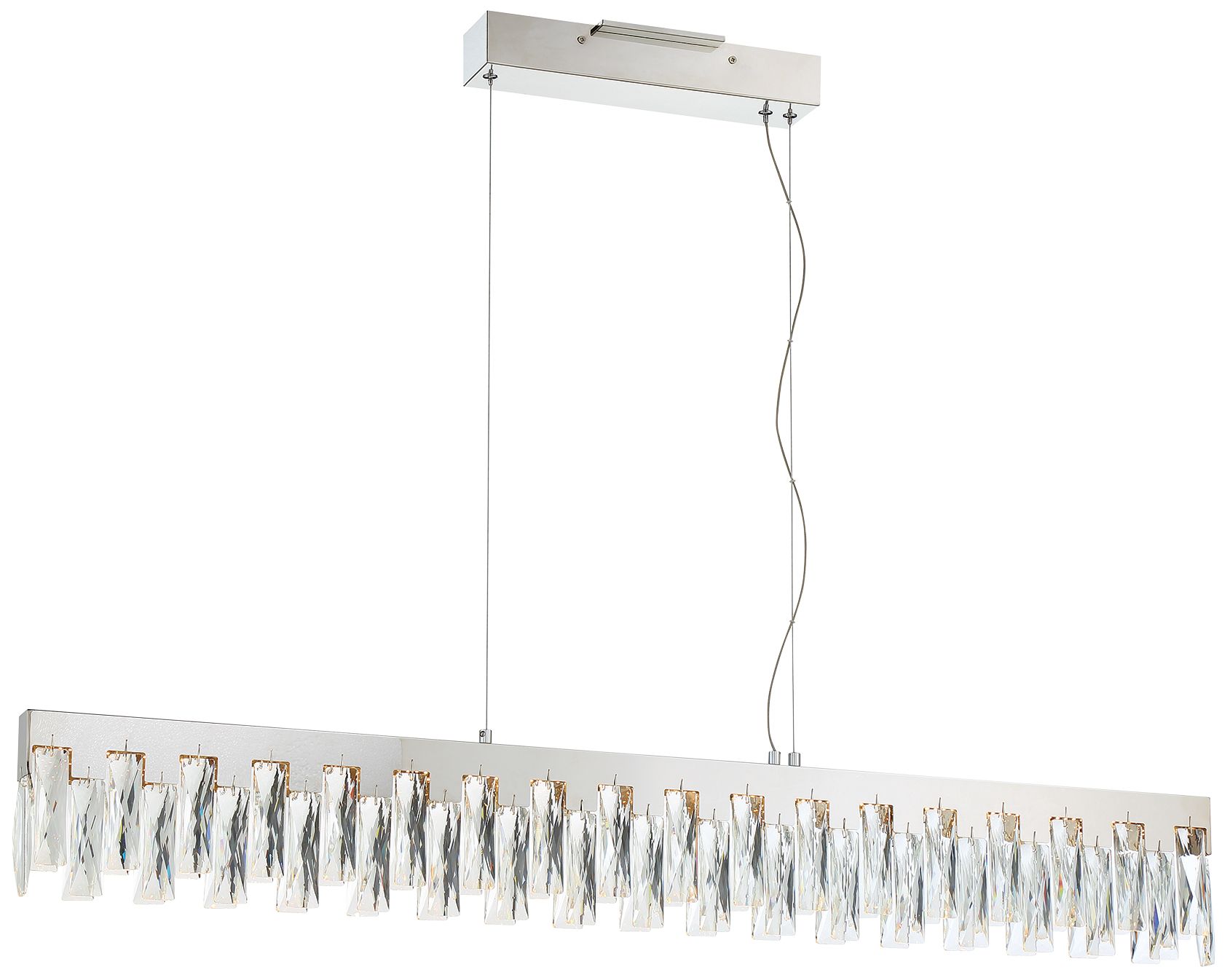 George Kovacs Curio LED Chrome Linear Chandelier with Clear Glass Shade