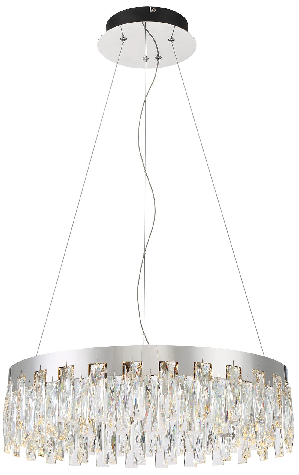 George Kovacs Curio LED Chrome Round Pendant with Clear Crystal Shade