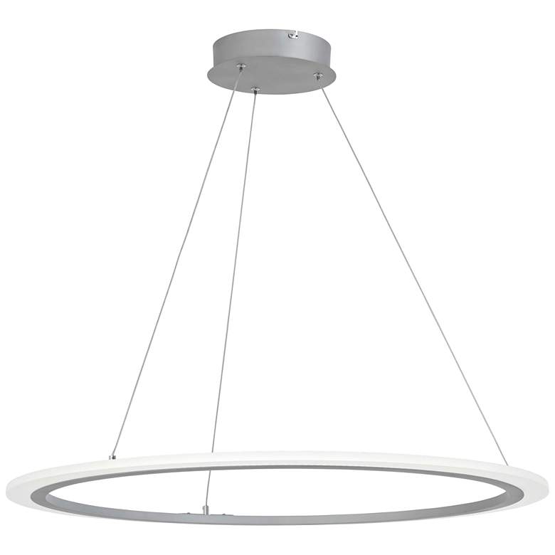 Image 2 George Kovacs Discovery 31 1/4 inchW Silver LED Pendant Light