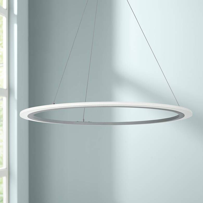 Image 1 George Kovacs Discovery 31 1/4"W Silver LED Pendant Light