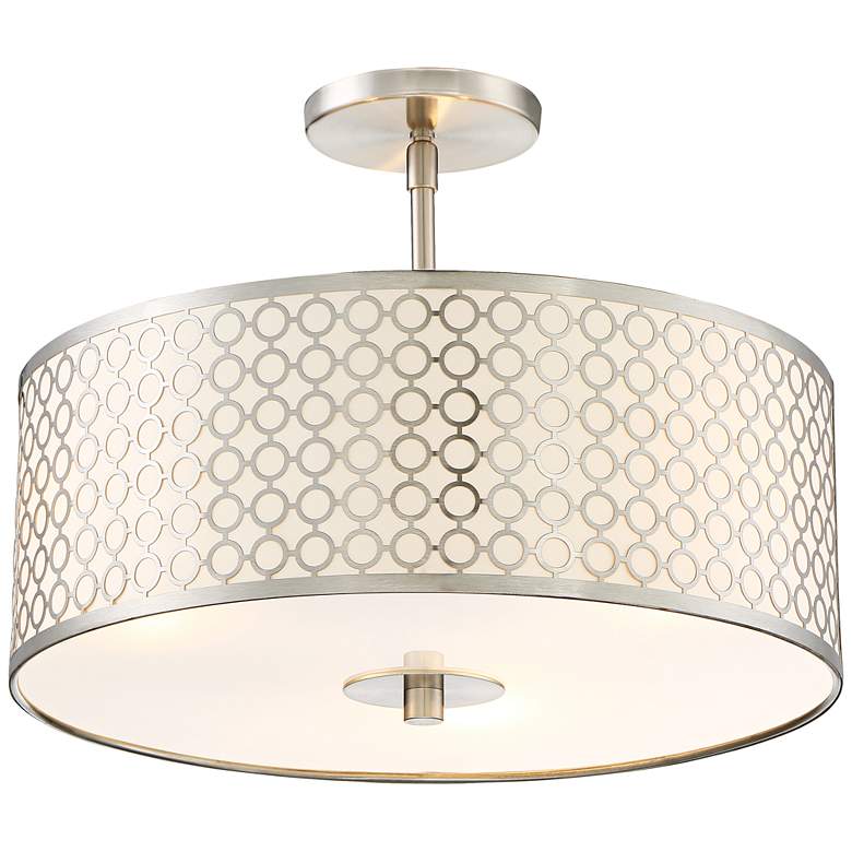 Image 2 George Kovacs Dots 3-Light 16 inch Wide Nickel Ceiling Light