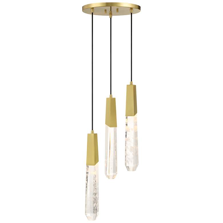 Image 3 George Kovacs Drifting Droplets 3-Light 11.63-in Brushed Brass Pan Pendant more views