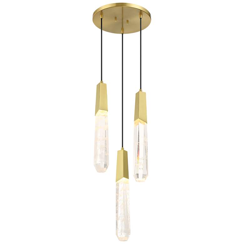 Image 4 George Kovacs Drifting Droplets 3-Light 11.63-in Brushed Brass Pan Pendant more views
