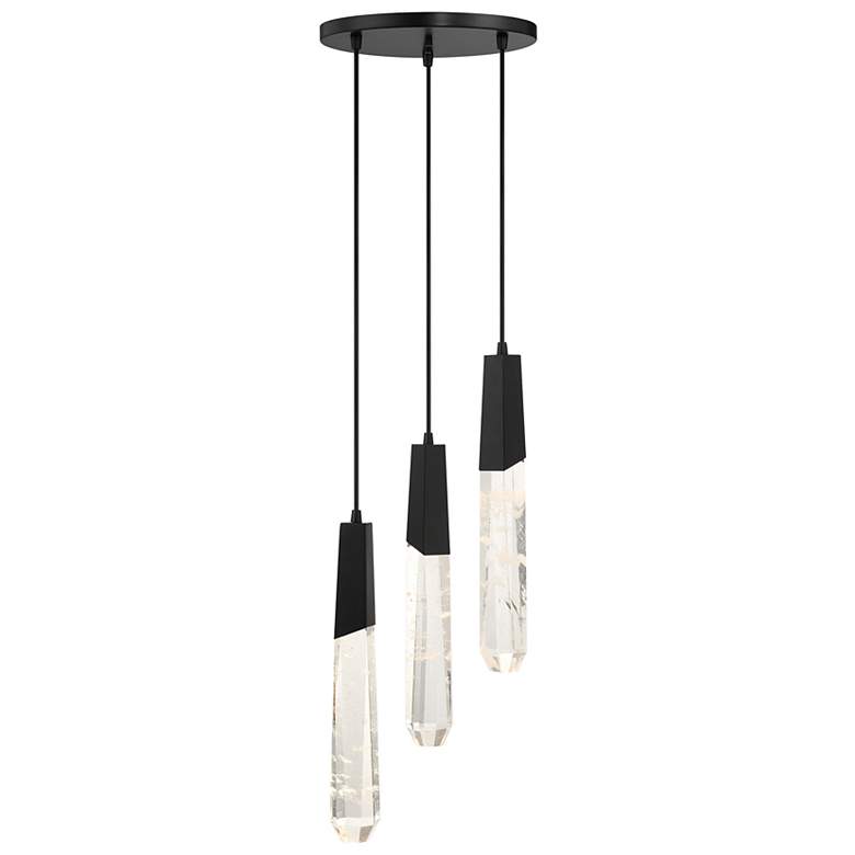 Image 2 George Kovacs Drifting Droplets 3-Light LED Black Pan Pendant with Faux more views