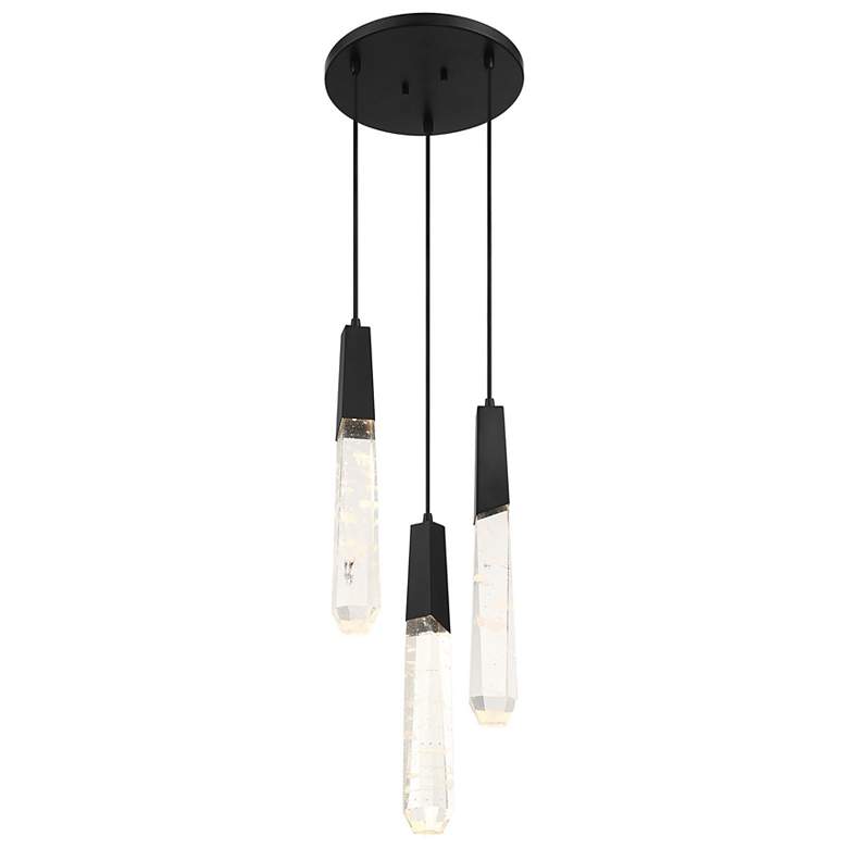 Image 3 George Kovacs Drifting Droplets 3-Light LED Black Pan Pendant with Faux more views