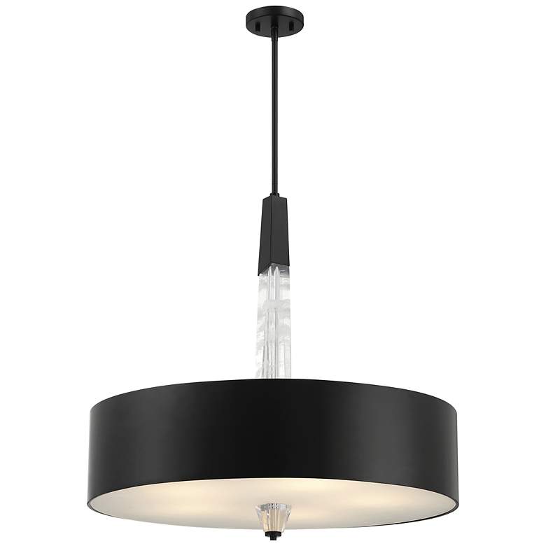 Image 2 George Kovacs Drifting Droplets 5-Light LED Black Pendant with Faux Rock