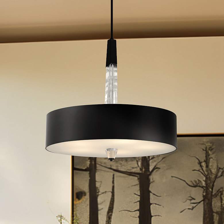 Image 1 George Kovacs Drifting Droplets 5-Light LED Black Pendant with Faux Rock