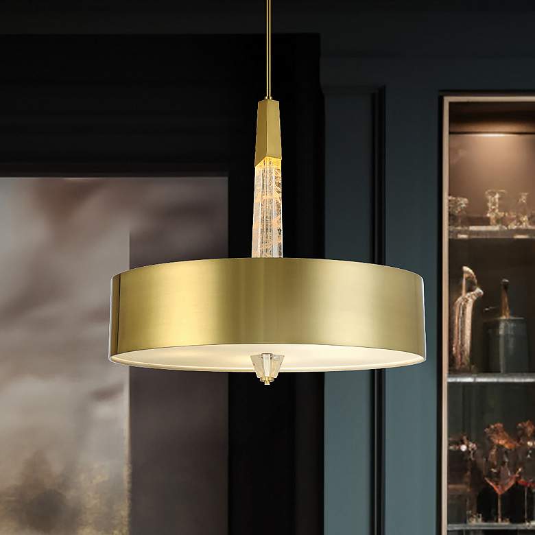 Image 1 George Kovacs Drifting Droplets 5-Light LED Vintage Brass Pendant
