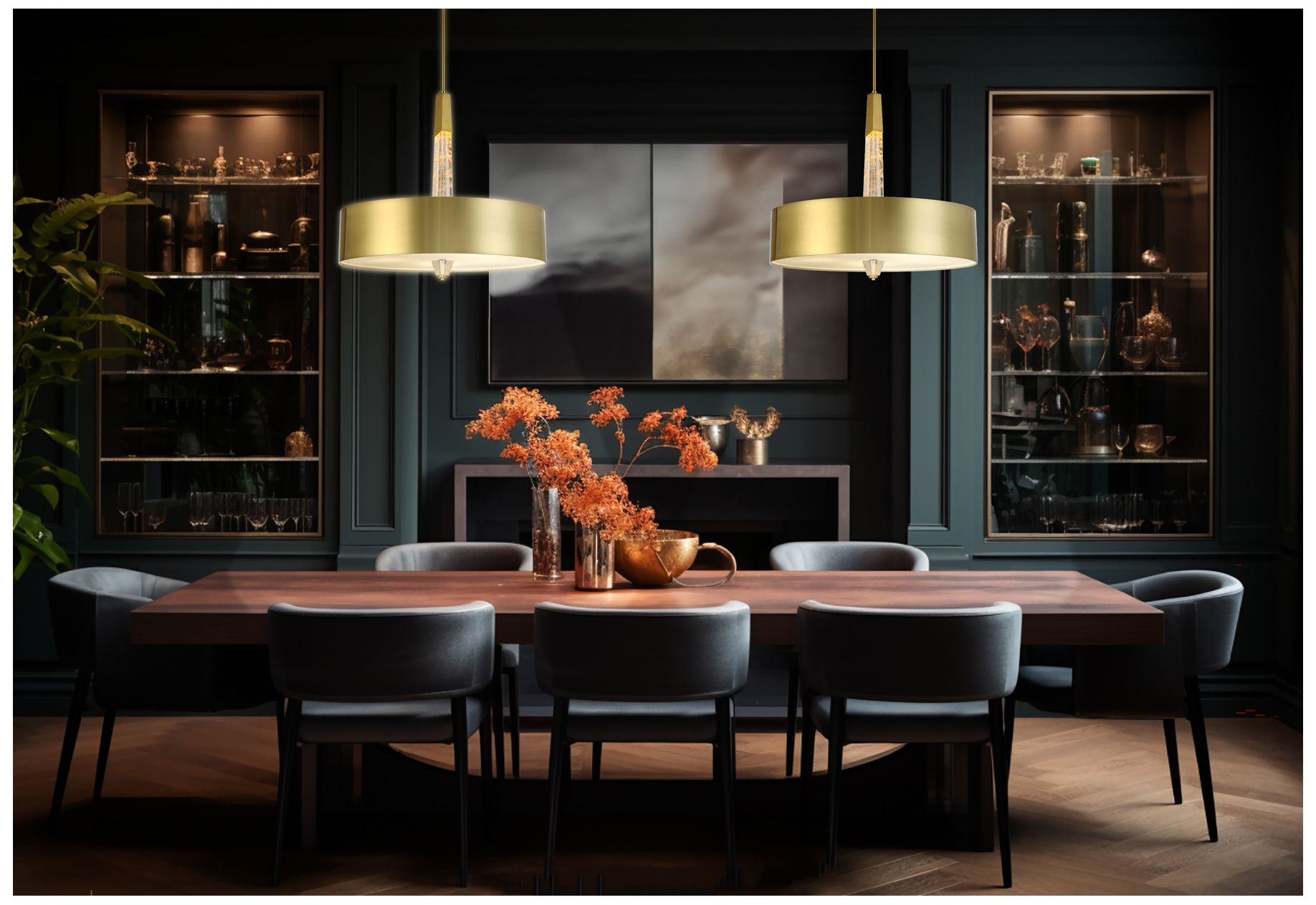 George Kovacs Drifting Droplets 5-Light LED Vintage Brass Pendant