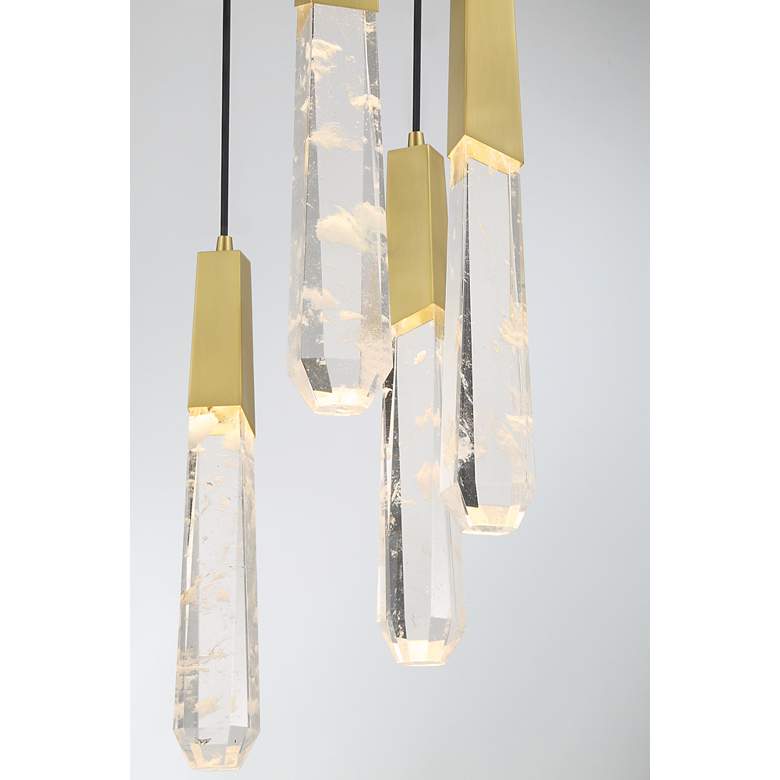 Image 5 George Kovacs Drifting Droplets 7-Light 20-in Brushed Brass Pan Pendant more views