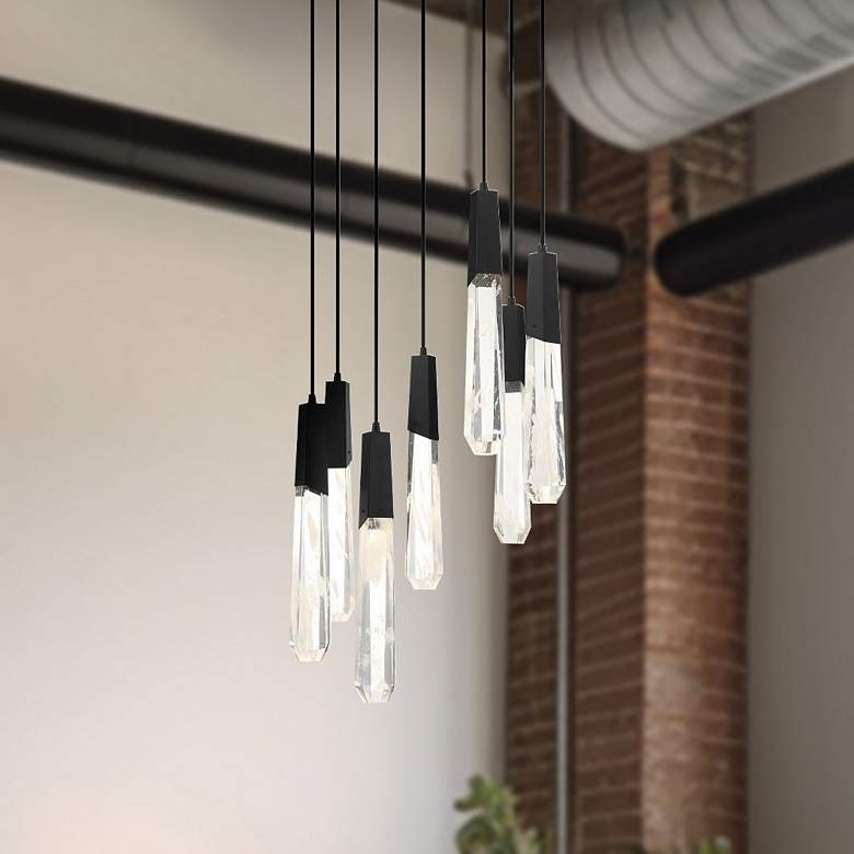 Image 1 George Kovacs Drifting Droplets 7-Light LED Black Pan Pendant