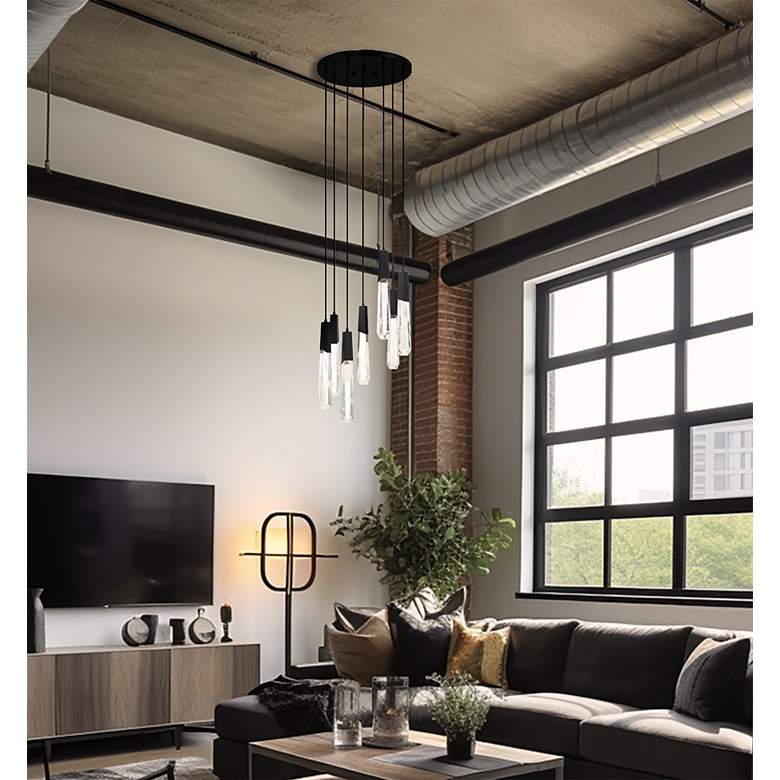 Image 6 George Kovacs Drifting Droplets 7-Light LED Black Pan Pendant more views