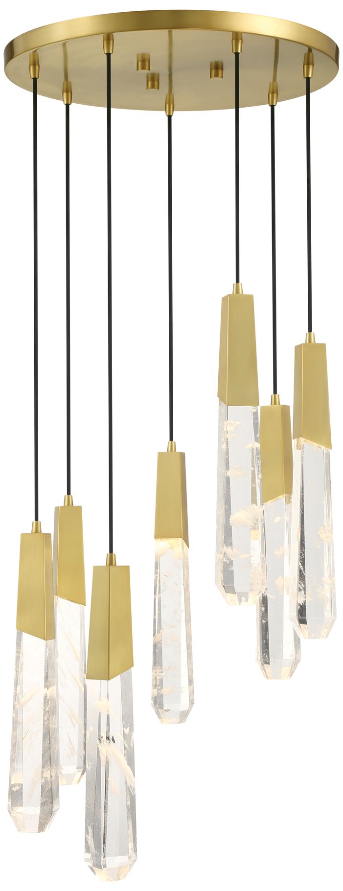 Image 3 George Kovacs Drifting Droplets LED 20-in Brushed Brass Pan Pendant more views