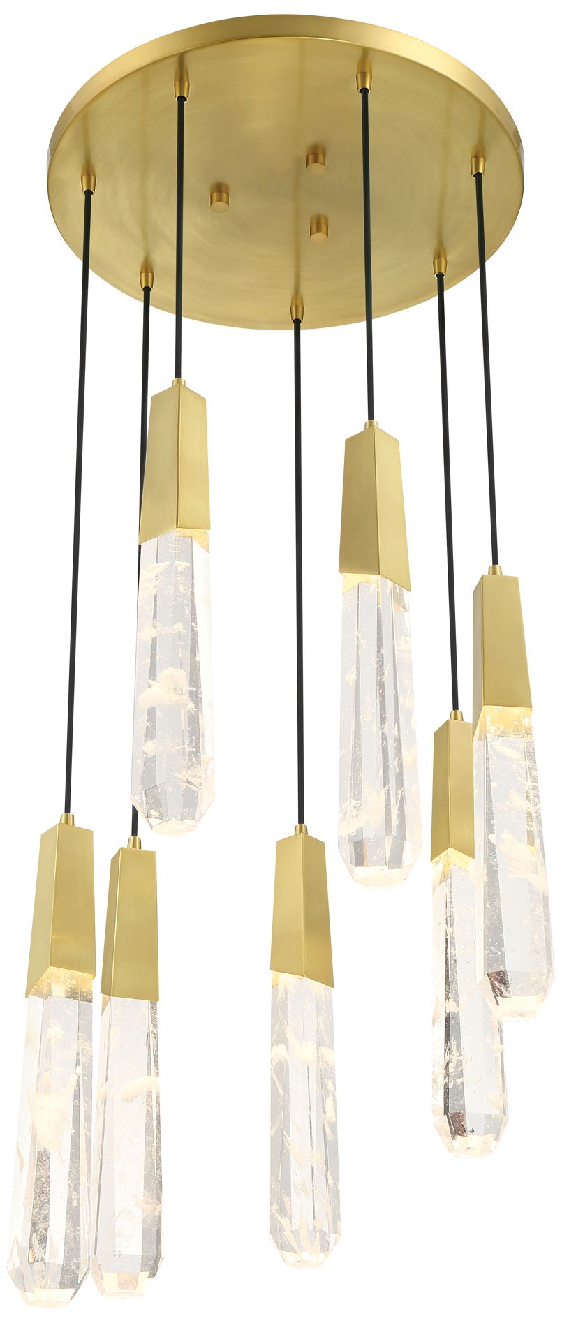 Image 4 George Kovacs Drifting Droplets LED 20-in Brushed Brass Pan Pendant more views