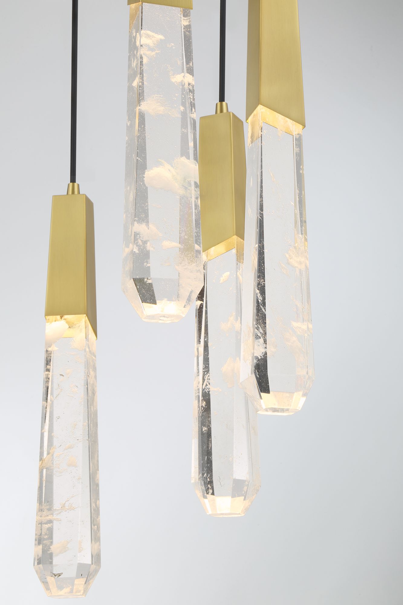 Image 5 George Kovacs Drifting Droplets LED 20-in Brushed Brass Pan Pendant more views