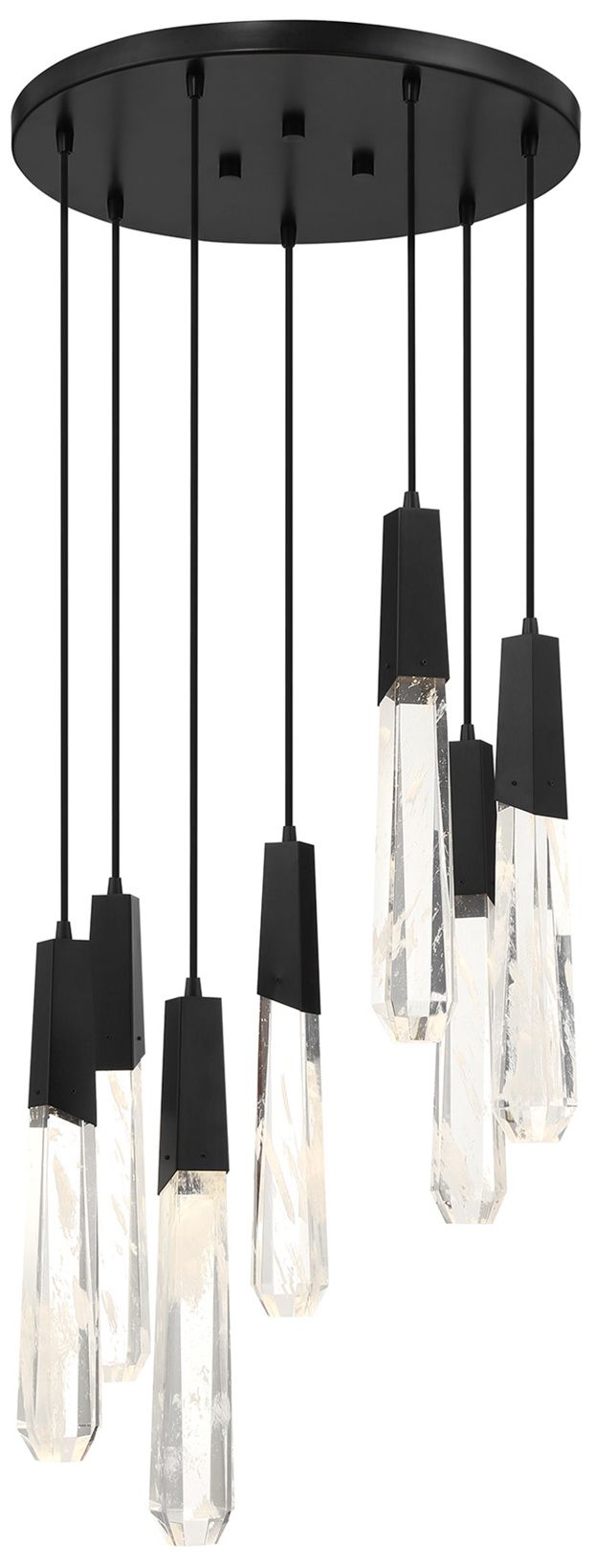 George Kovacs Drifting Droplets LED Black Pan Pendant with Faux Rock Accent