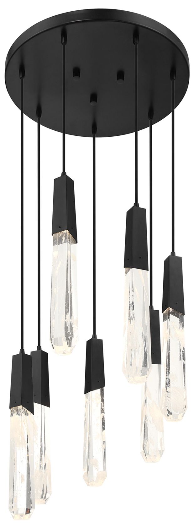 Image 3 George Kovacs Drifting Droplets LED Black Pan Pendant with Faux Rock Accent more views