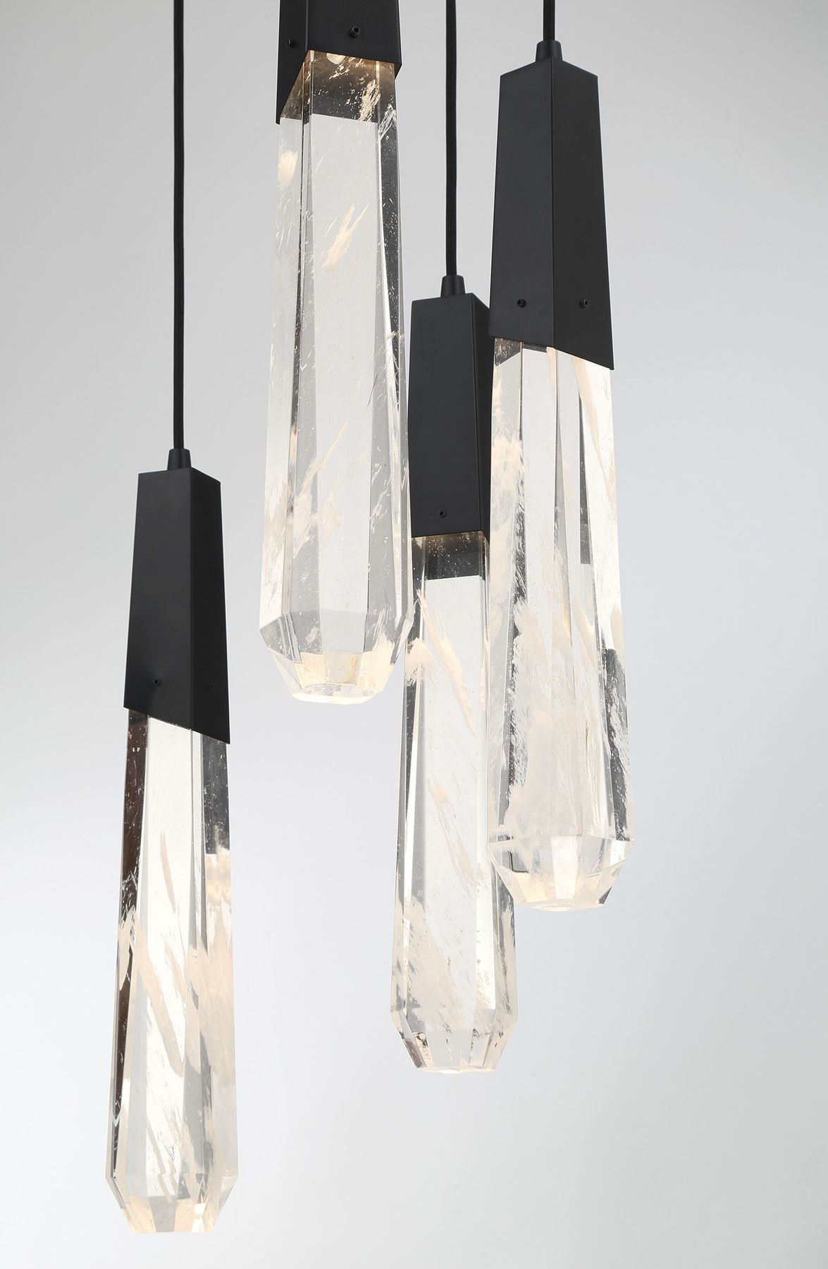 Image 4 George Kovacs Drifting Droplets LED Black Pan Pendant with Faux Rock Accent more views