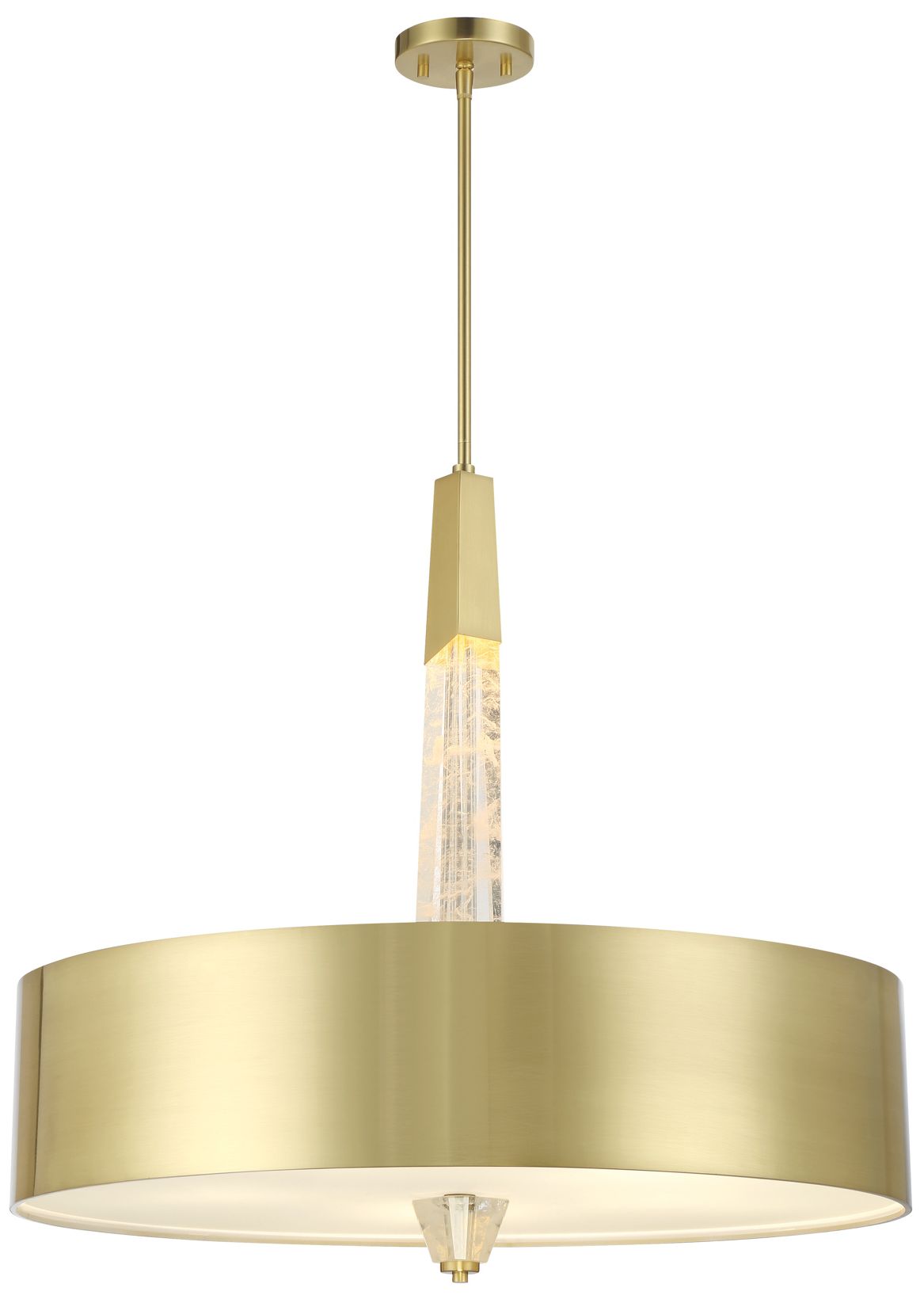 George Kovacs Drifting Droplets LED Vintage Brass Pendant with Metal Shade