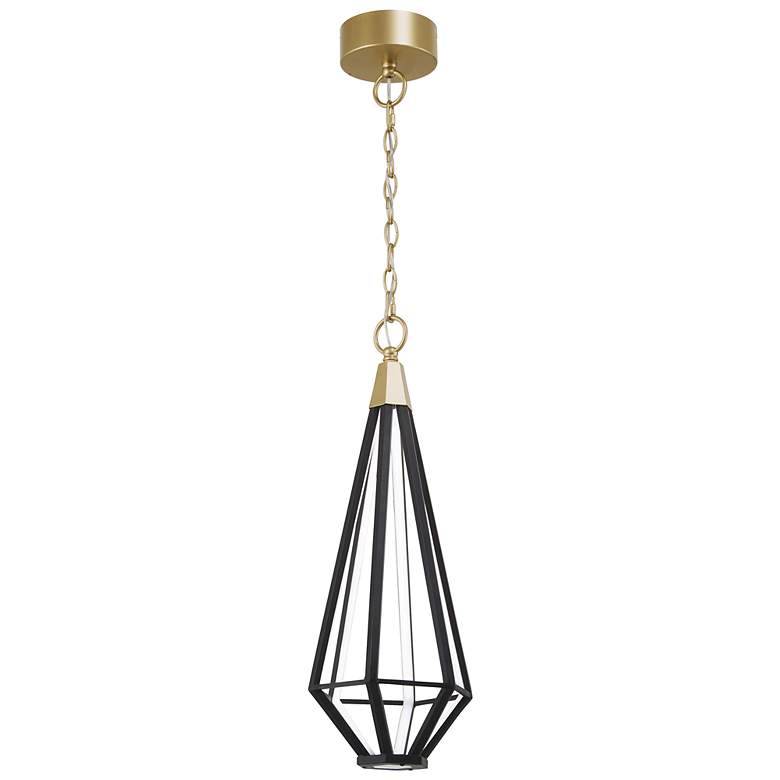 Image 1 George Kovacs Dripping Gems LED- Soft Brass and Black Mini-Pendant