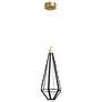 George Kovacs Dripping Gems LED- Soft Brass and Black Mini-Pendant