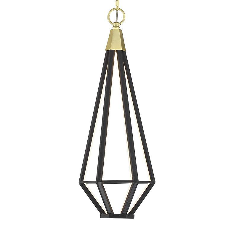 Image 2 George Kovacs Dripping Gems LED- Soft Brass and Black Mini-Pendant more views