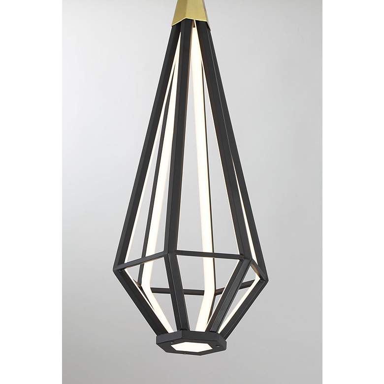 Image 4 George Kovacs Dripping Gems LED- Soft Brass and Black Mini-Pendant more views