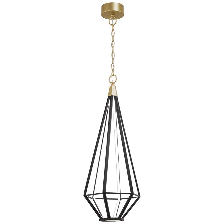 Image 1 George Kovacs Dripping Gems LED- Soft Brass and Black Pendant