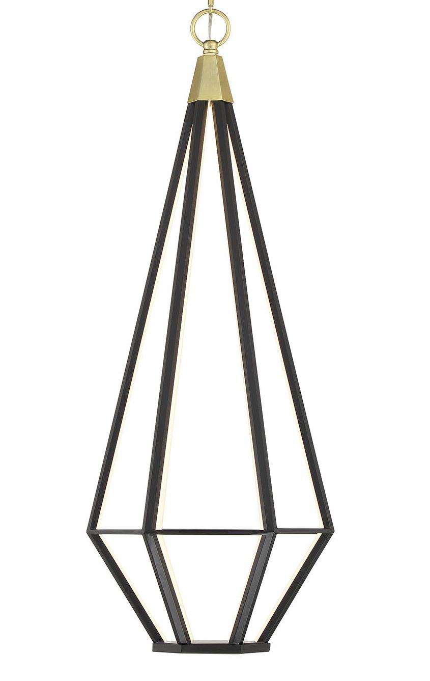 Image 3 George Kovacs Dripping Gems LED- Soft Brass and Black Pendant more views