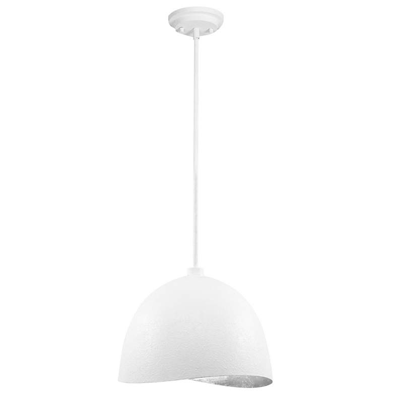 Image 1 George Kovacs Eclos 1-Light 15.75-in Texture White with Silver Leaf Pendant