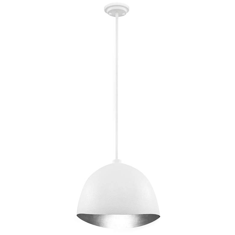Image 3 George Kovacs Eclos 1-Light 15.75-in Texture White with Silver Leaf Pendant more views