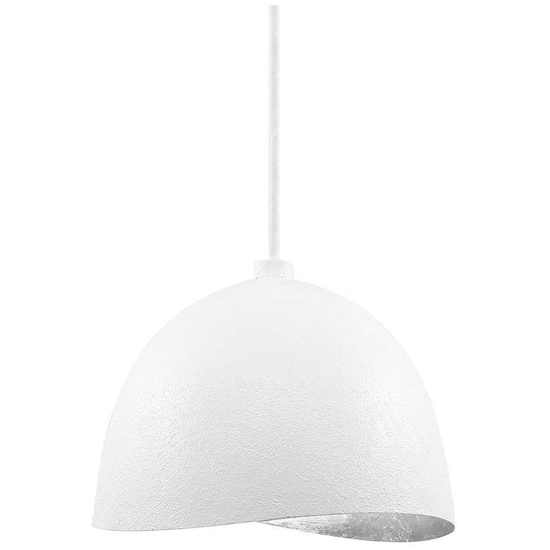 Image 4 George Kovacs Eclos 1-Light 15.75-in Texture White with Silver Leaf Pendant more views