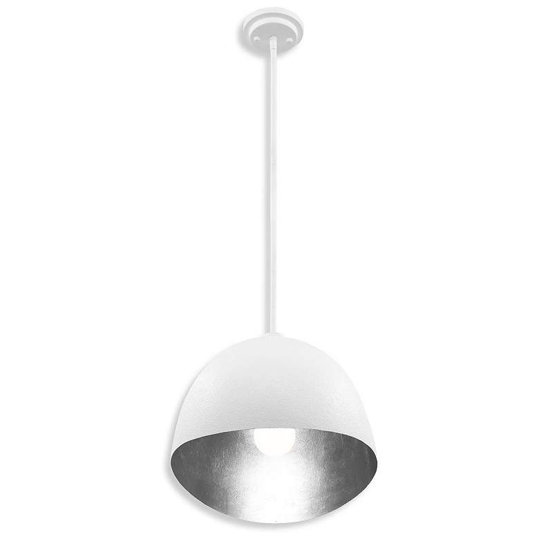 Image 5 George Kovacs Eclos 1-Light 15.75-in Texture White with Silver Leaf Pendant more views