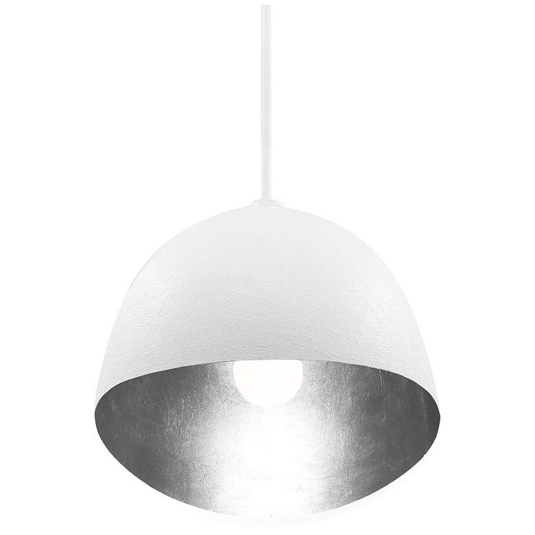 Image 6 George Kovacs Eclos 1-Light 15.75-in Texture White with Silver Leaf Pendant more views